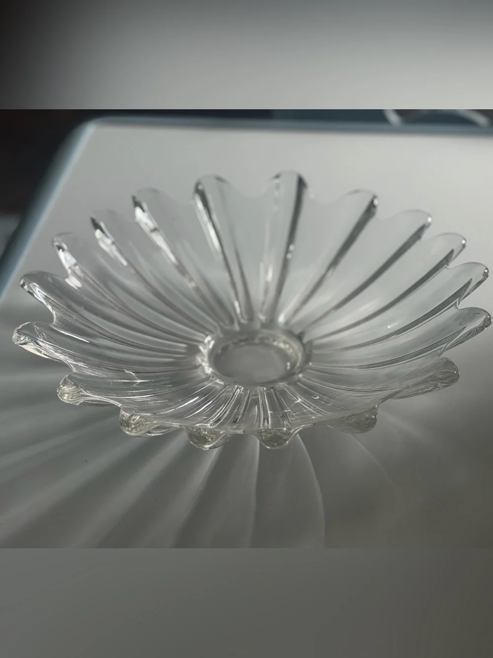 Clear Glass Flower Dish